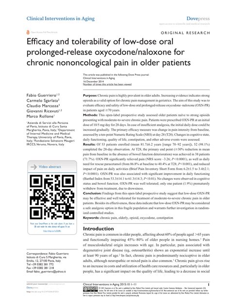 Pdf Efficacy And Tolerability Of Low Dose Oral Prolonged Release