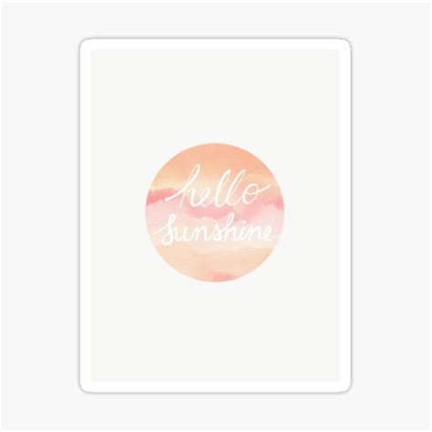 Hello Sunshine Sunset Watercolour Sticker For Sale By Alexandrastr