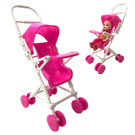 Nk One Set Doll Accessories Pink Baby Stroller Infant Carriage Stroller Trolley Nursery Toys
