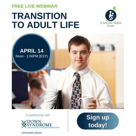 session 3 a special needs plan transition workshop series transition to adult life the down