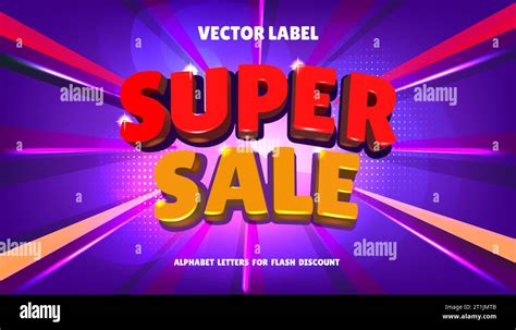 Super Sale Discount Banner Design 3d Text Font Effect Typography