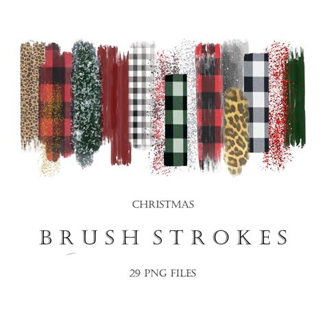 Christmas Brush Stroke Png Christmas Pattern Brush Png Etsy