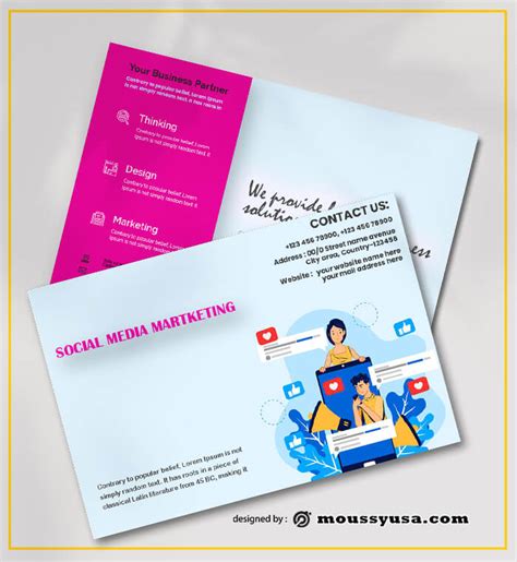3 Social Media Marketing Postcard Example Psd Design Mous Syusa