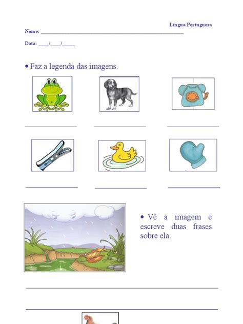 1º Ano Ficha De Lingua Portuguesa