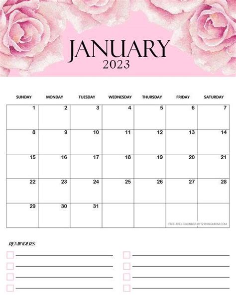 2023 Monthly Calendar Printable Cute Design You Will Love