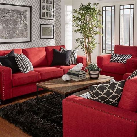 41 Understanding Red Theme Living Room 243