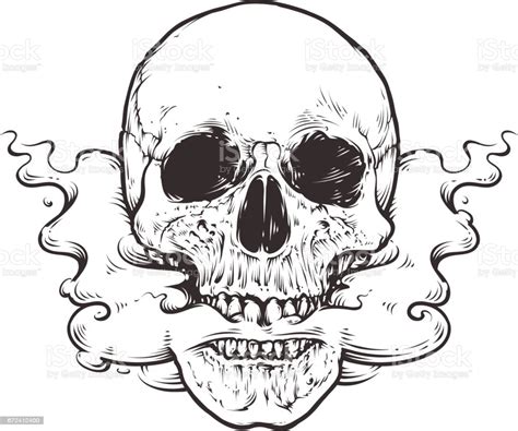 Smoking Skull Art Stock Illustration Download Image Now