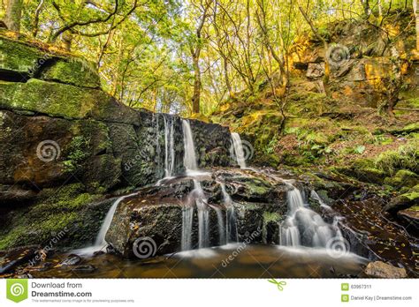 Small Trickling Waterfall In Sunny Forest Stock Image Image Of Color