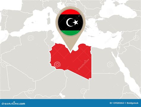 Libya On World Map Stock Vector Illustration Of Africa 129585063
