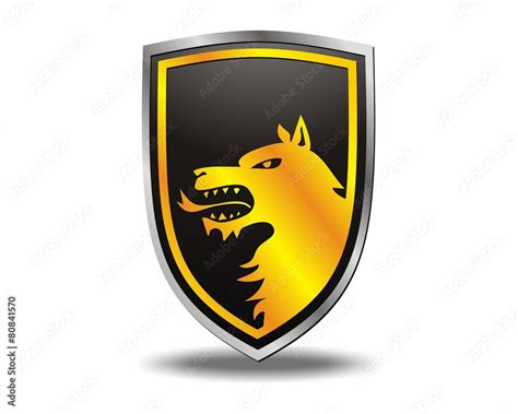 Wolf Shield Emblem Logo Vector Stock Vector Adobe Stock