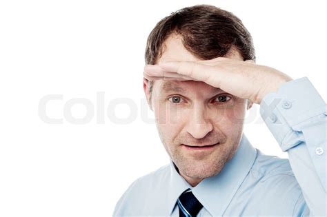 Corporate Guy Watching Something Closely Stock Image Colourbox