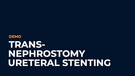 Anterograde Ureteral Stenting Procedure And Technique Backtable Demo