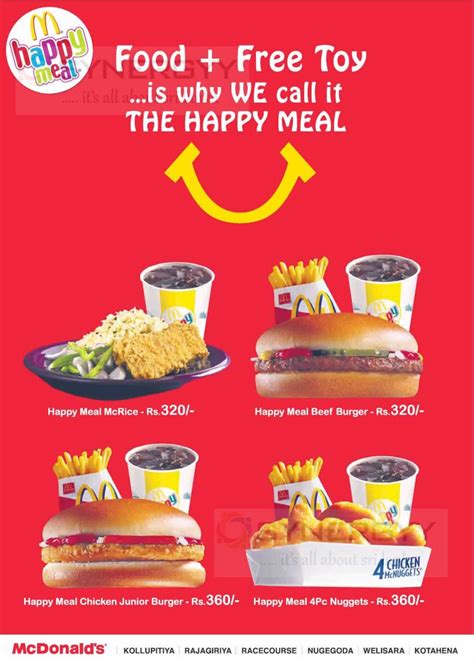 Find great deals on ebay for mcdonalds happy meal price. McDonald's Happy Meal - Food + Free Toy in Srilanka - SynergyY