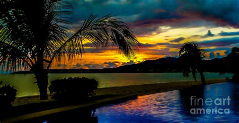 Poolside Sunset By Charlene Gauld Fine Art America
