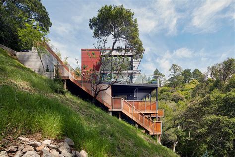 This New Home Lives On A Steep Hillside Just Outside Of San Francisco
