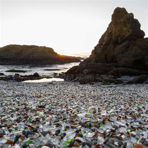 Playa De Cristal Fort Bragg California Foto De Archivo Imagen De