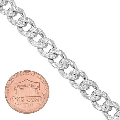 Men S 8mm Solid 925 Sterling Silver Diamond Cut Cuban Link Curb Chain Bracelet Ebay