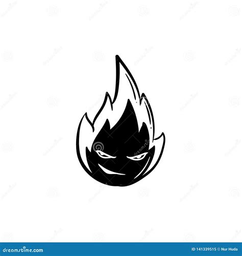 Fire Doodle Icon Vector Han Draw Stock Illustration Illustration Of