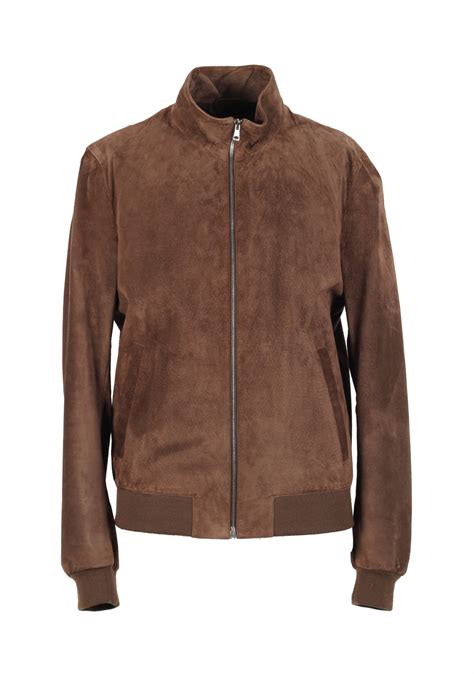 Gucci Brown Leather Bomber Jacket Coat Size 50 40r Us Costume Limité