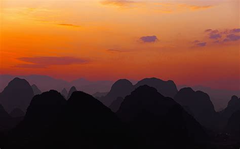 Download Wallpaper 3840x2400 Mountains Hills Distance Sunset Sky 4k