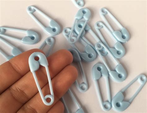 25 Small Blue Safety Pins Diaper Pins For Baby Shower Or