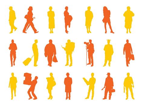People Silhouettes Set Graphics Ai Vector Uidownload