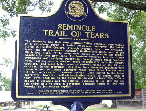 Seminole Route On Trail Of Tears Seminole Nation Indian Territory