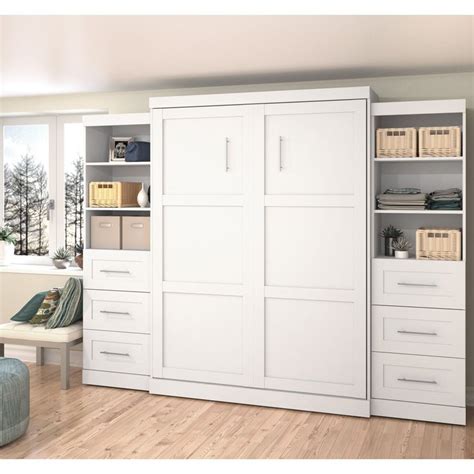 Bestar Pur Murphy Wall Bed With Attached 3 Drawer And 1 Door Storage