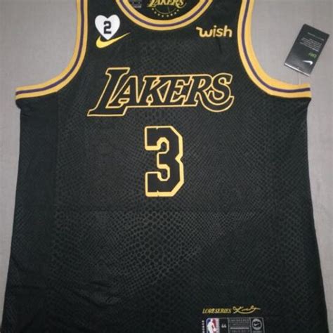You can't see it in the picture above (nice job, product shot person), but there's actually a stripe of stars up the right side of the jersey and shorts, adding a bit more flavor. Anthony Davis #3 Lakers city edition Black jersey with ...