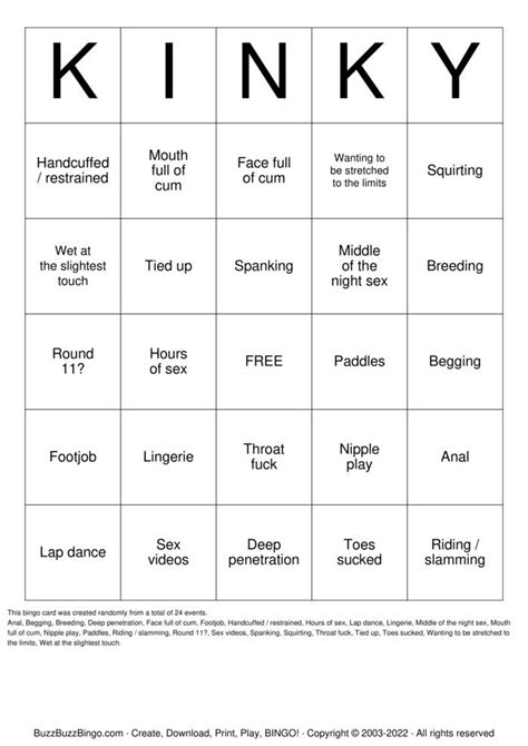 Kinky Bingo Bingo Cards To Download Print And Customize