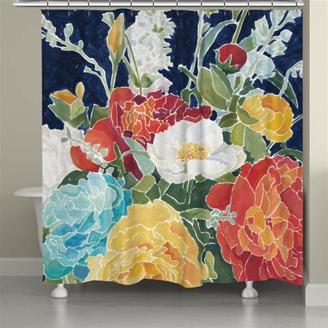 Laural Home Midnight Garden Shower Curtain In 2019 Decorating Floral Shower Curtains