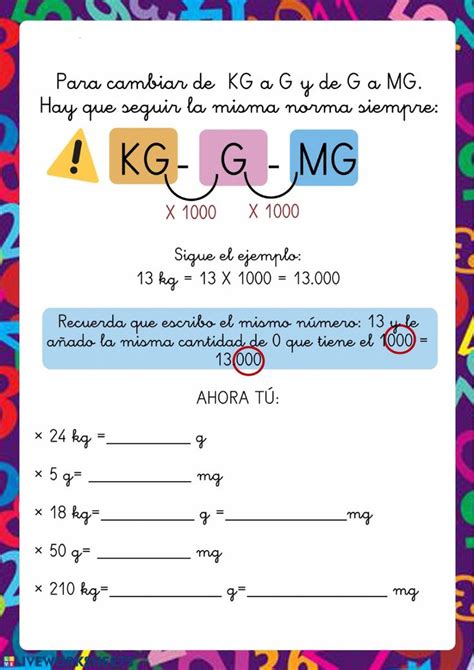 Ficha De Masa Hojas De Trabajo De Matemáticas Unidades De Masa