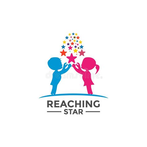 Reaching Stars Logo Design Template Stock Vector Illustration Of