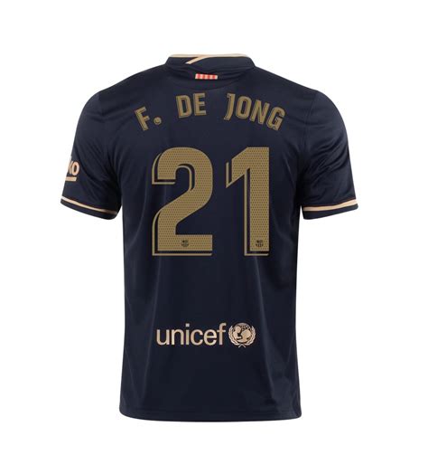 Frenkie De Jong 21 Barcelona 2020 2021 Away Jersey Soccer