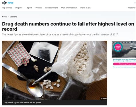 Scotlands Plummeting Drug Deaths Stv News More Informative Than Bbc