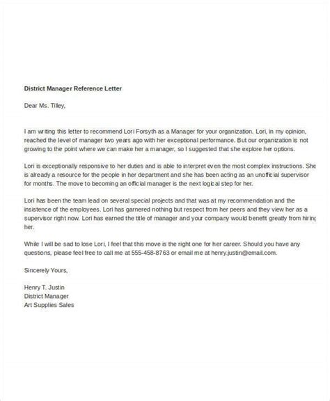 Letter Of Reference For Employee From Manager Webcas Org