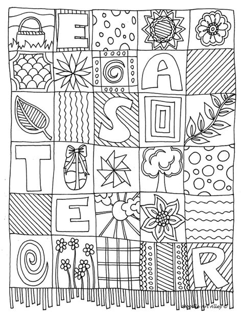 Easter Coloring Pages Doodle Art Alley World Celebrat Daily