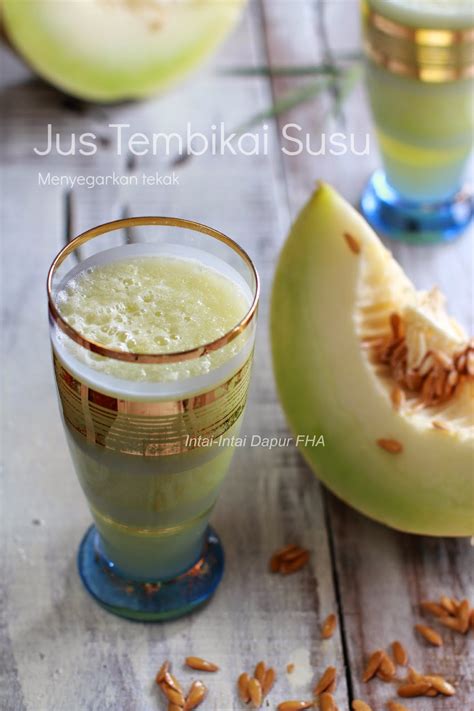 ) 660 ml air 5 helai daun pandan 70 gram gula putih 1 potong tembikai susu (dimesin halus tanpa air/ dilenyek halus) (jika mahukan sedikit warna, boleh lah diletakkan secalit lidi pewarna hijau. JUS TEMBIKAI SUSU menyegarkan tekak - FHA Selemak Santan