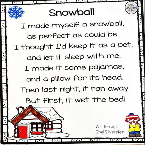 15 Fun Winter Poems For Kids Little Learning Corner