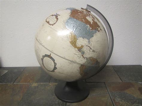 Vintage Replogle 12 Inch Diameter Globe Platinum Classic Series Topographical World Globe