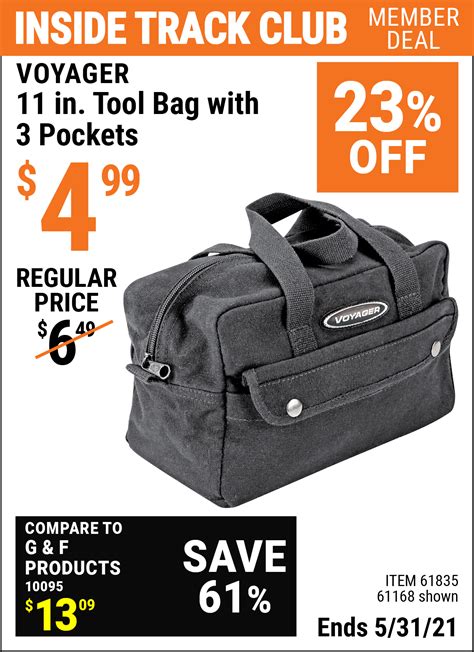 Voyager 11 In Tool Bag With 3 Pockets For 499 Harbor Freight Coupons
