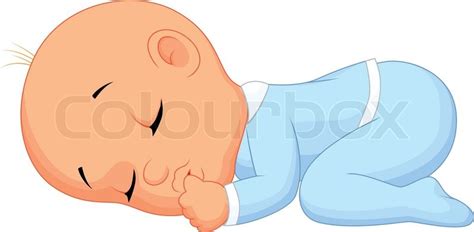 Vector Illustration Of Baby Boy Cartoon Sleeping Stock Vector Colourbox