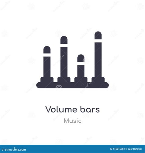 Volume Bars Outline Icon Isolated Line Vector Illustration From Music