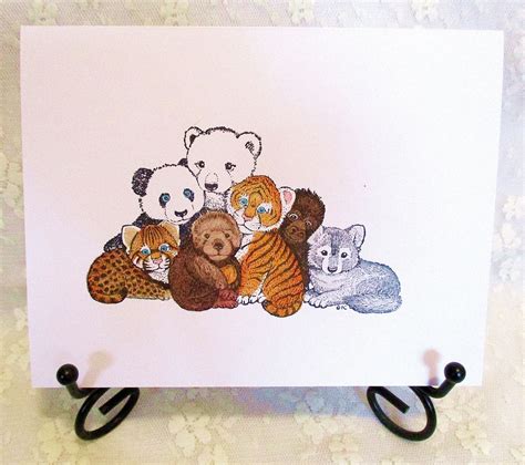 Baby Animals Card By Hollenmarkcarddesign On Etsy Animal Cards Baby
