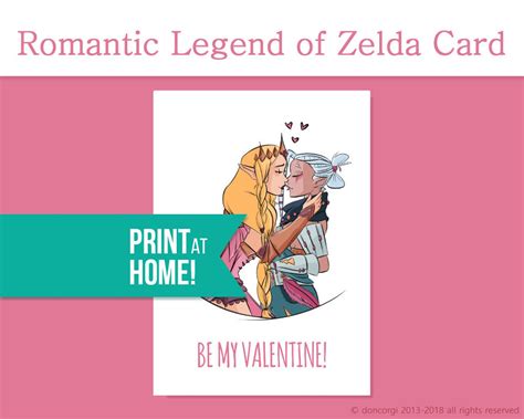 Legend Of Zelda Valentines Card Be My Valentine Etsy