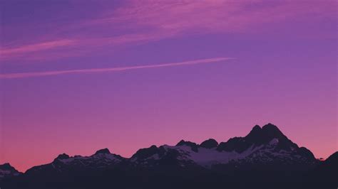 Download 1920x1080 Wallpaper Horizon Mountains Pink Sky Sunset Full