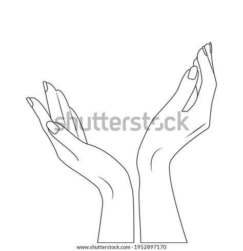 Manicured Hand Womans Hand Stretching Palm Stock Vector Royalty Free