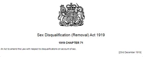 Sex Disqualification Removal Act 1919 Bttj Solicitors
