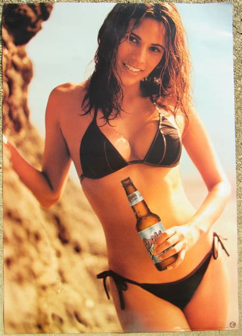 Hot Brunette Girl In Bikini Coors Light Beer Poster Sign 2003 New