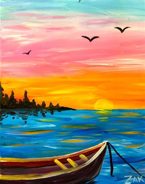 Pin By Mama Gg On Painting Summer Paintings Sunset Painting Canvas
